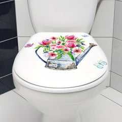 Flower Butterfly Toilet Lid Decorative Sticker Self-adhesive Decal