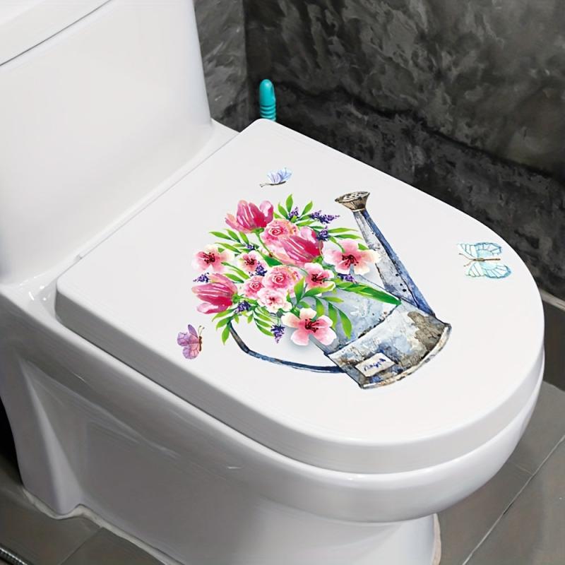 Flower Butterfly Toilet Lid Decorative Sticker Self-adhesive Decal