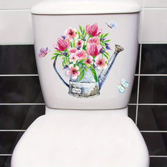 Flower Butterfly Toilet Lid Decorative Sticker Self-adhesive Decal