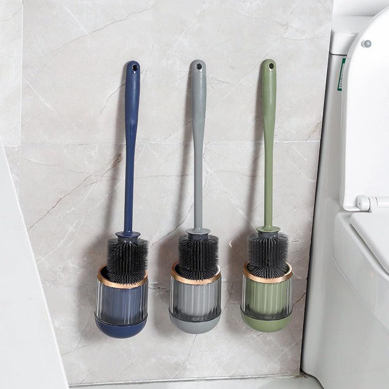 Long Handle Toilet Brush Set with Base - Wall Hanging