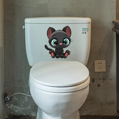 Cartoon Toilet Lid Decal Self Adhesive Removable Wall Sticker