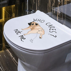 Cartoon Toilet Lid Decal Self Adhesive Removable Wall Sticker