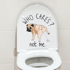 Cartoon Toilet Lid Decal Self Adhesive Removable Wall Sticker