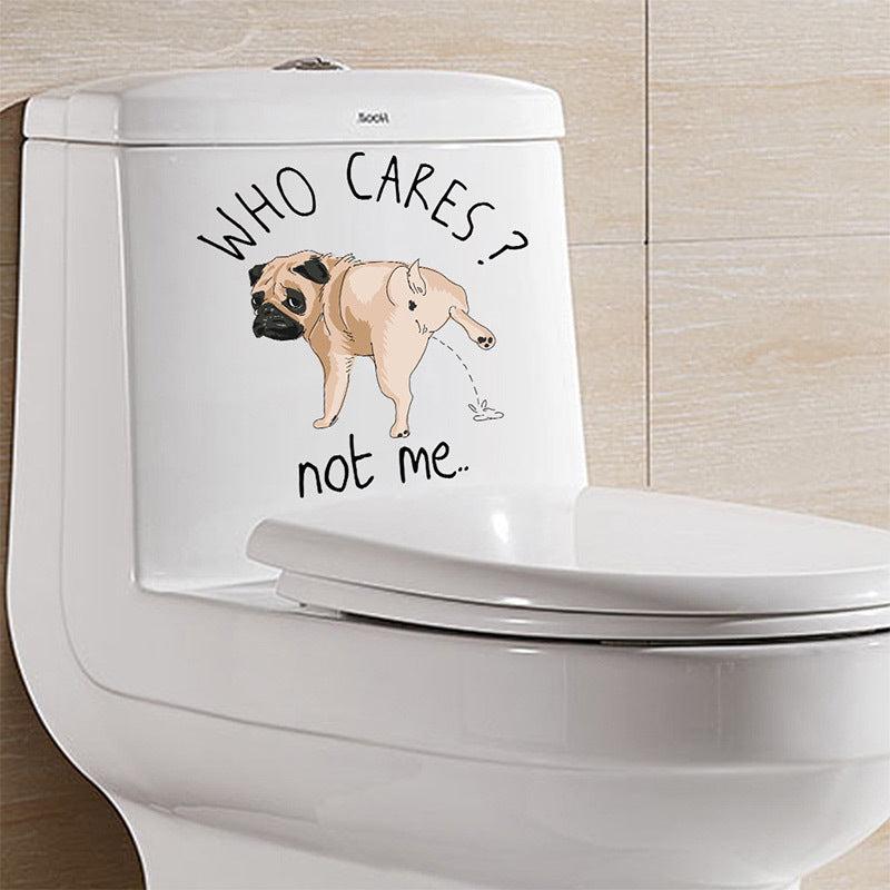 Cartoon Toilet Lid Decal Self Adhesive Removable Wall Sticker