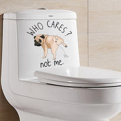 Cartoon Toilet Lid Decal Self Adhesive Removable Wall Sticker