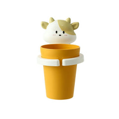 Cartoon Mouthwash Cup Wall Mounted Toothbrush Cup Plastic Gargle Cup With Holder