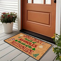 Winter Candy Pine Decor Doormat Christmas Brown Christmas Tree Front Welcome