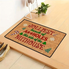 Winter Candy Pine Decor Doormat Christmas Brown Christmas Tree Front Welcome