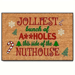 Winter Candy Pine Decor Doormat Christmas Brown Christmas Tree Front Welcome