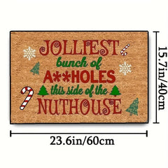Winter Candy Pine Decor Doormat Christmas Brown Christmas Tree Front Welcome