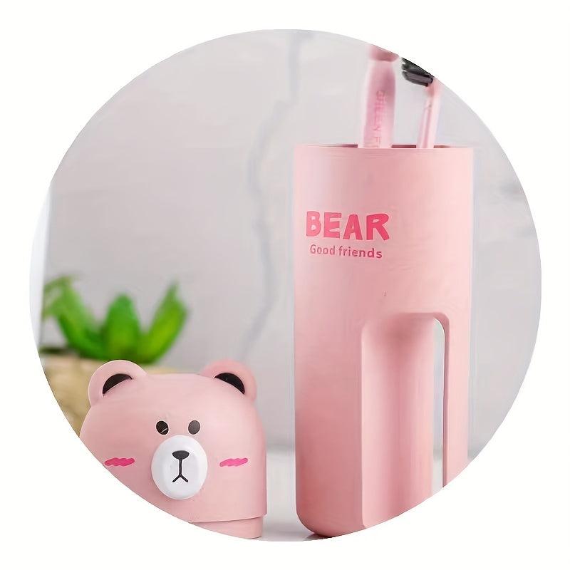 Bear Toothbrush Holder Cup for Kids & Travel Mouthwash Cup