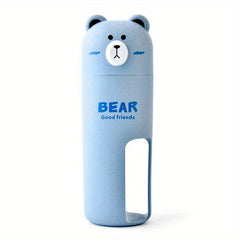 Bear Toothbrush Holder Cup for Kids & Travel Mouthwash Cup