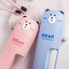 Bear Toothbrush Holder Cup for Kids & Travel Mouthwash Cup