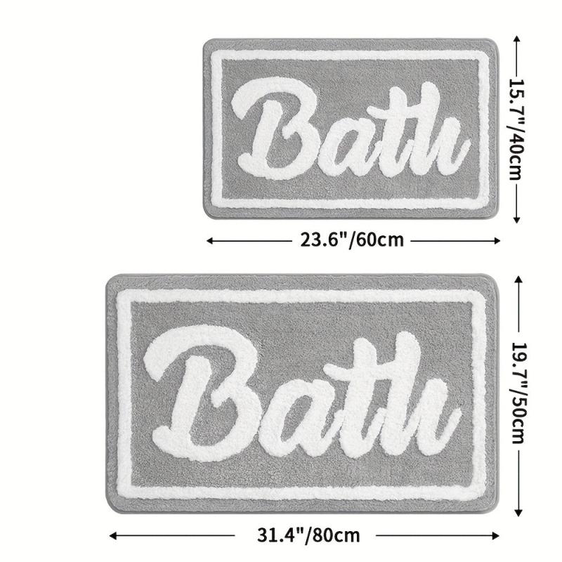 Soft Plush Bath Rug Machine Washable Bath Mat Absorbent Thickened Door Carpet