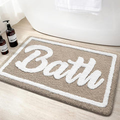 Soft Plush Bath Rug Machine Washable Bath Mat Absorbent Thickened Door Carpet