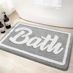Soft Plush Bath Rug Machine Washable Bath Mat Absorbent Thickened Door Carpet