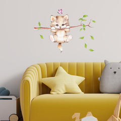 Cartoon Cat Wall Sticker Self Adhesive Window Bathroom Decor