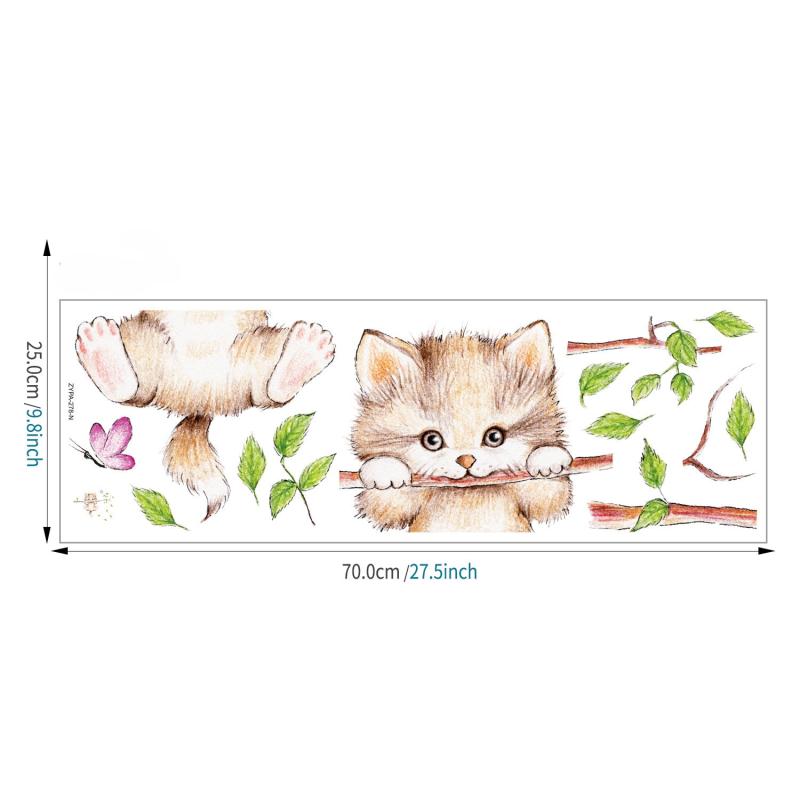 Cartoon Cat Wall Sticker Self Adhesive Window Bathroom Decor