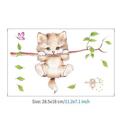 Cartoon Cat Wall Sticker Self Adhesive Window Bathroom Decor
