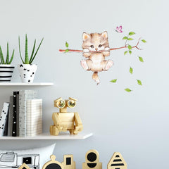 Cartoon Cat Wall Sticker Self Adhesive Window Bathroom Decor