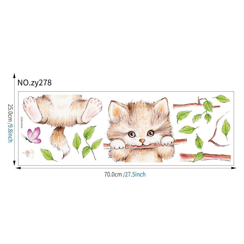 Cartoon Cat Wall Sticker Self Adhesive Window Bathroom Decor