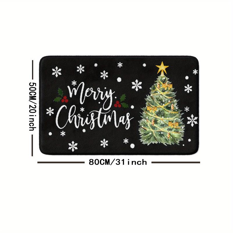 1pc Merry Christmas Floor Mat Soft Non-slip Bath Rug