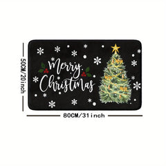 1pc Merry Christmas Floor Mat Soft Non-slip Bath Rug