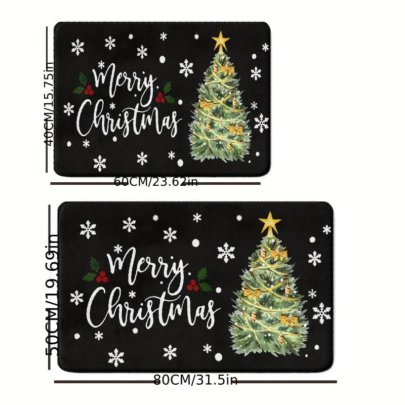 1pc Merry Christmas Floor Mat Soft Non-slip Bath Rug