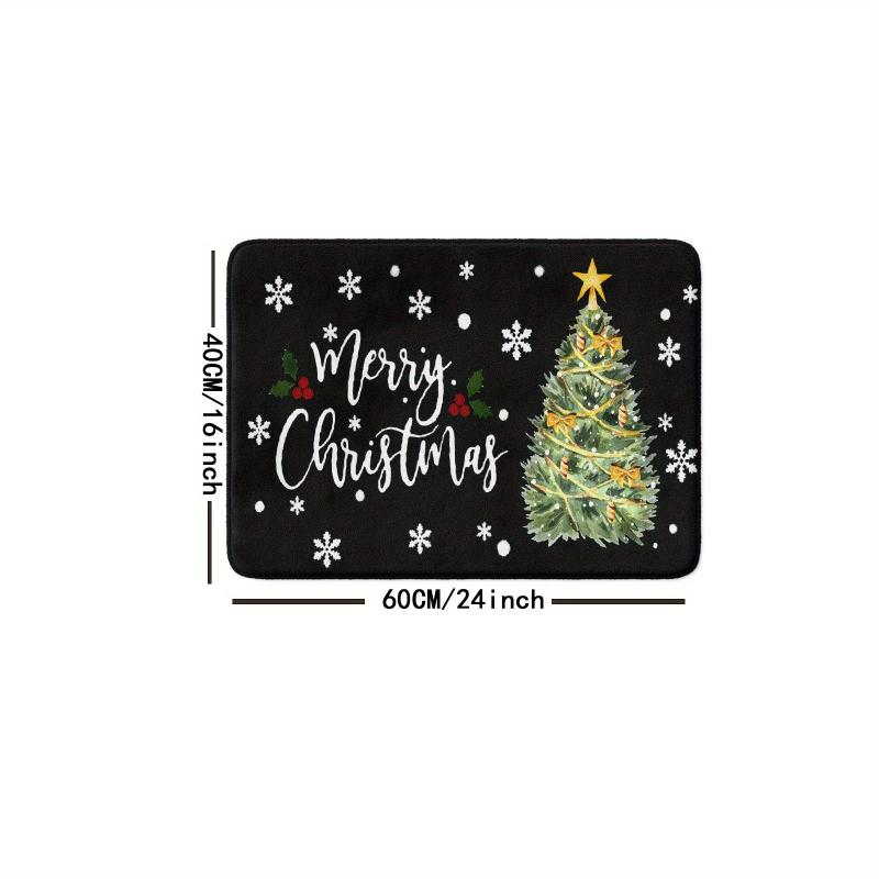 1pc Merry Christmas Floor Mat Soft Non-slip Bath Rug