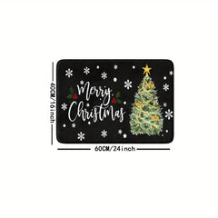 1pc Merry Christmas Floor Mat Soft Non-slip Bath Rug