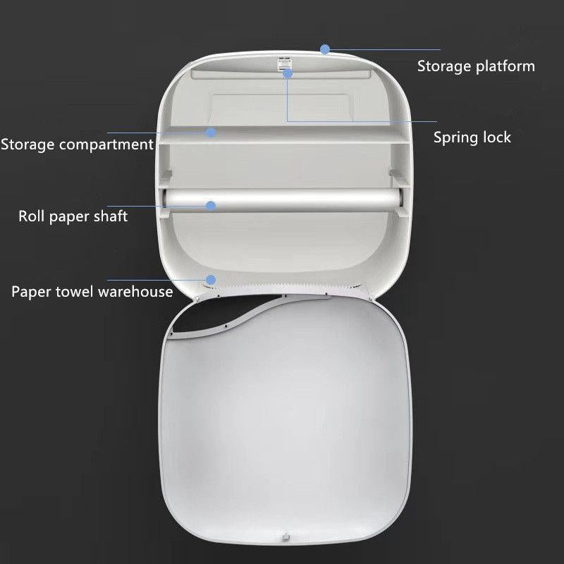 Functional Wall Mounted Toilet Paper Box with Storage