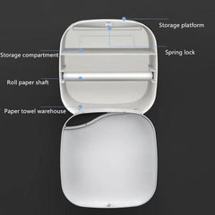 Functional Wall Mounted Toilet Paper Box with Storage