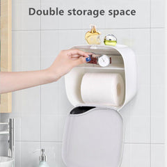 Functional Wall Mounted Toilet Paper Box with Storage