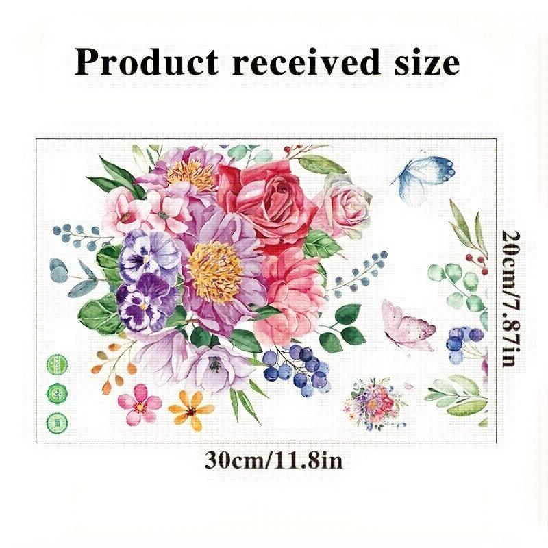 Flowers Bird Toilet Stickers Self Adhesive Bathroom Accessories