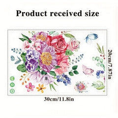 Flowers Bird Toilet Stickers Self Adhesive Bathroom Accessories