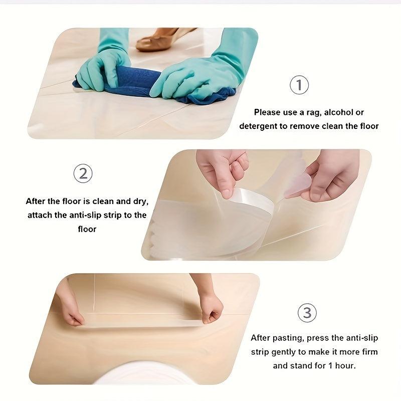 12pcs Anti slip S Shower Stickers Bathroom Safety Strip