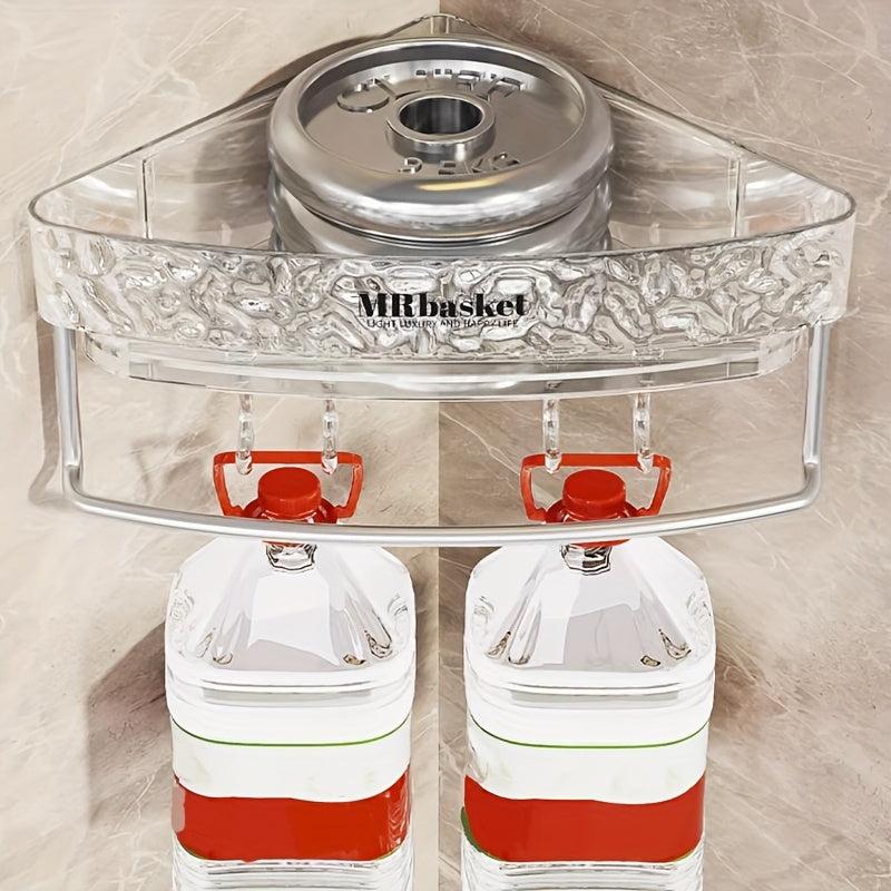 Corner Shower Caddy Plastic Bathroom Storage Rack Wall Mounted Bathroom Shelf