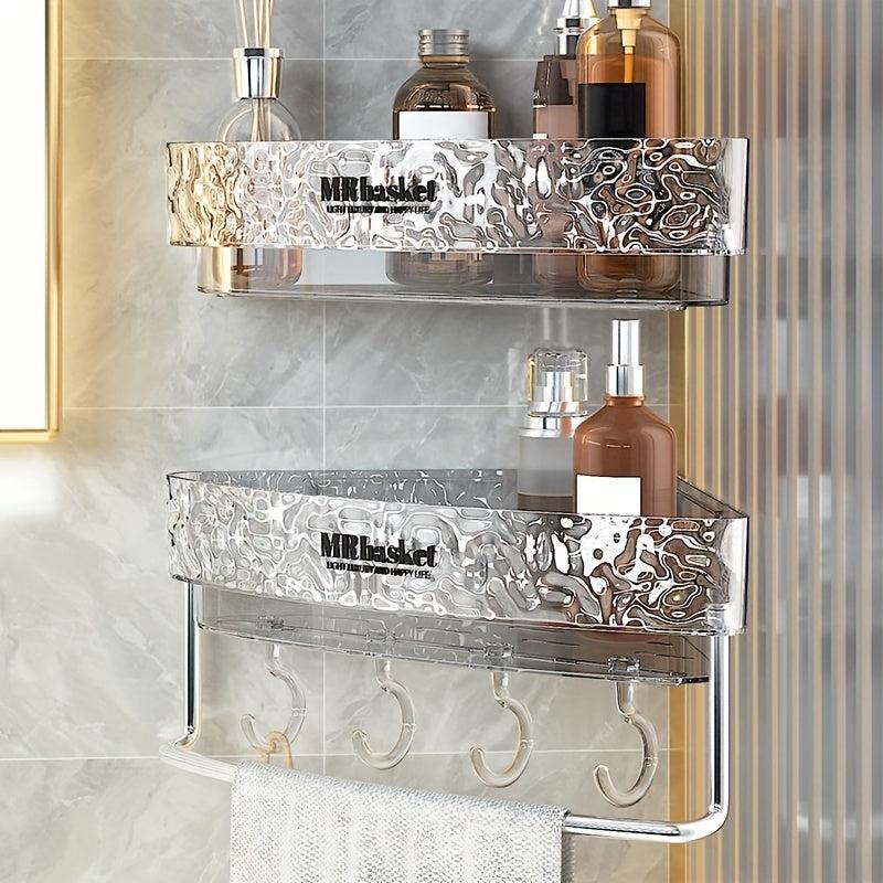 Corner Shower Caddy Plastic Bathroom Storage Rack Wall Mounted Bathroom Shelf