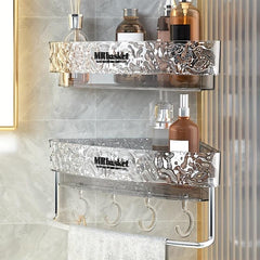 Corner Shower Caddy Plastic Bathroom Storage Rack Wall Mounted Bathroom Shelf