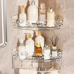 Corner Shower Caddy Plastic Bathroom Storage Rack Wall Mounted Bathroom Shelf