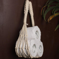 Boho Toilet Paper Storage Holder Wall Mounted Rack