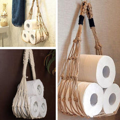 Boho Toilet Paper Storage Holder Wall Mounted Rack