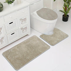 Nordic Style Solid Bath Mat Toilet 3 Piece Sets Bathroom Rug Toilet Lid