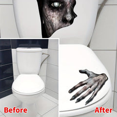 Halloween Horror Toilet Sticker Handprint Decor Room Decor
