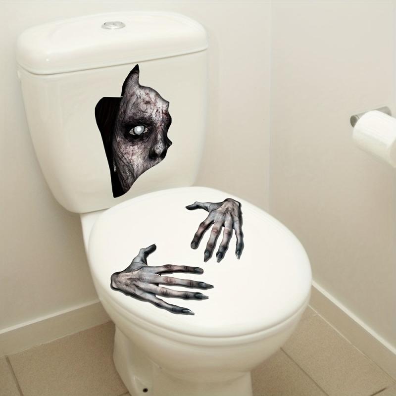Halloween Horror Toilet Sticker Handprint Decor Room Decor