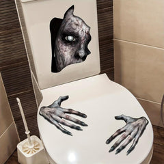 Halloween Horror Toilet Sticker Handprint Decor Room Decor