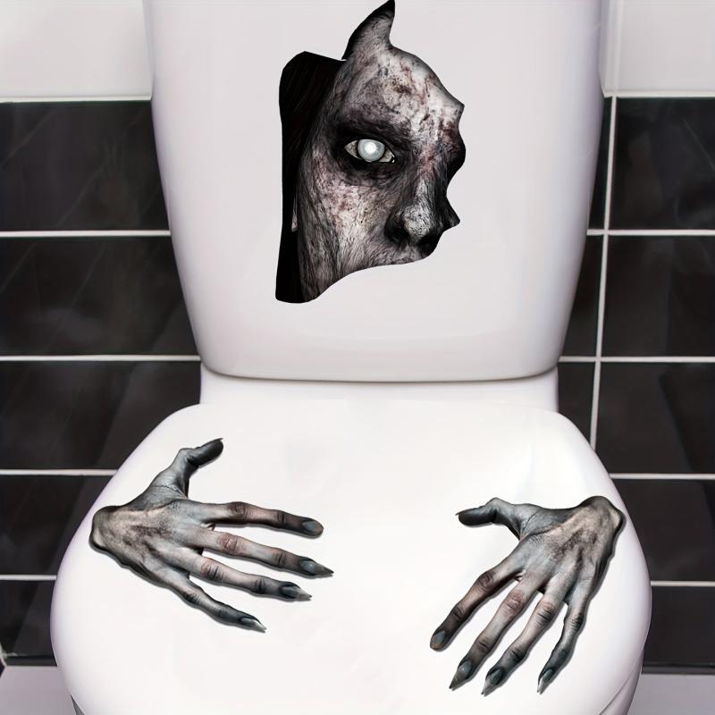 Halloween Horror Toilet Sticker Handprint Decor Room Decor