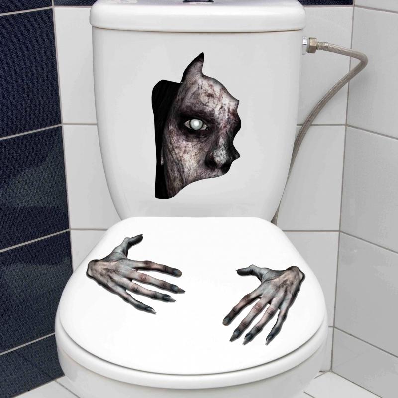 Halloween Horror Toilet Sticker Handprint Decor Room Decor