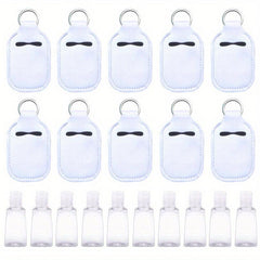 20pcs Hand Sanitizer Holder Keychain Set with Refillable Bottles
