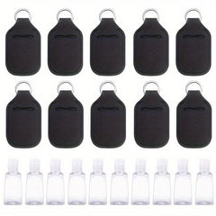20pcs Hand Sanitizer Holder Keychain Set with Refillable Bottles